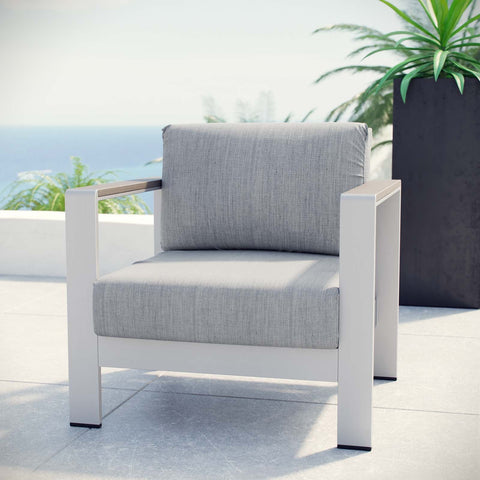 Shore Outdoor Patio Aluminum Armchair Modway Model: eei-2266