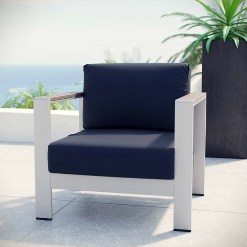 Shore Outdoor Patio Aluminum Armchair Modway Model: eei-2266