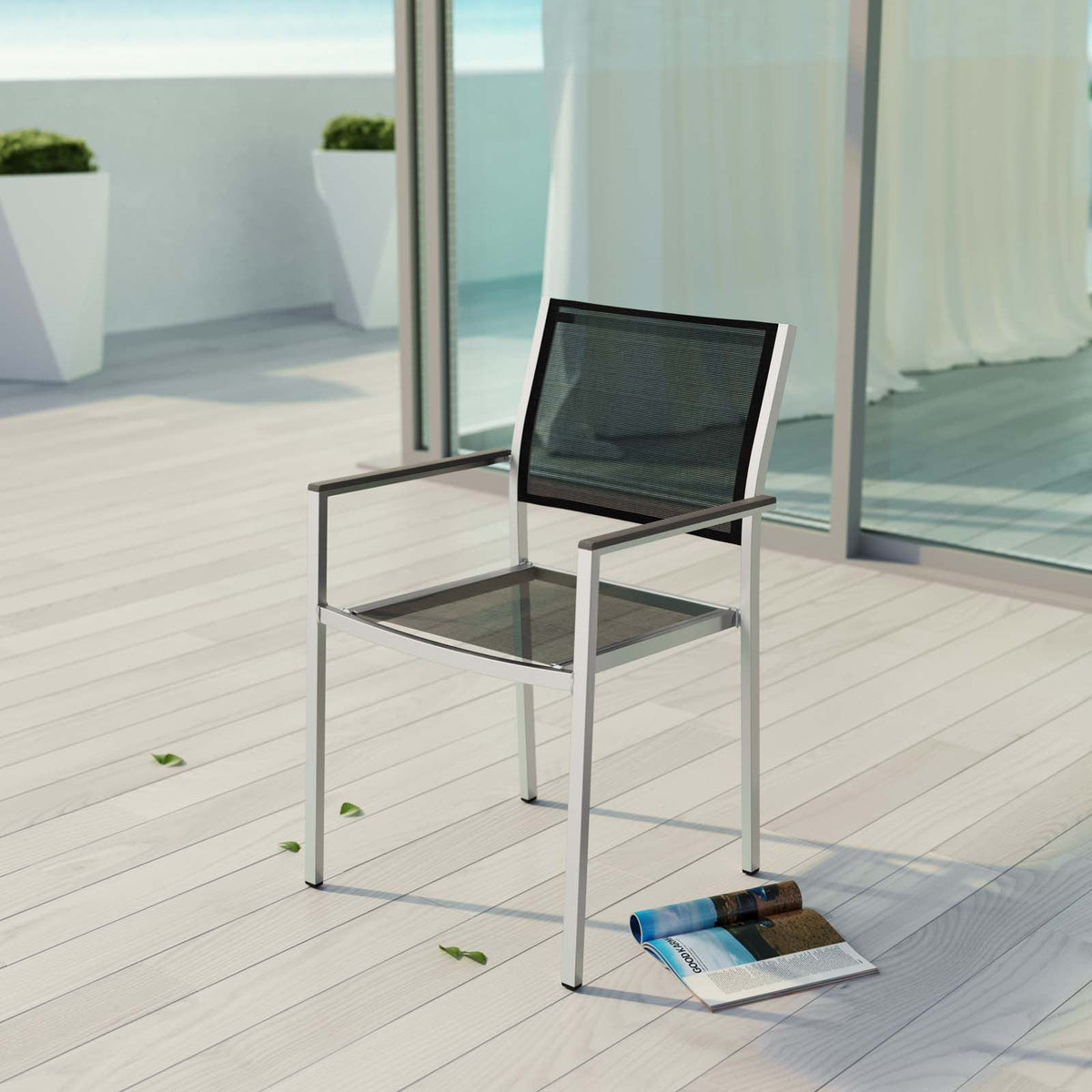 Shore Outdoor Patio Aluminum Dining Chair Modway Model: eei-2272