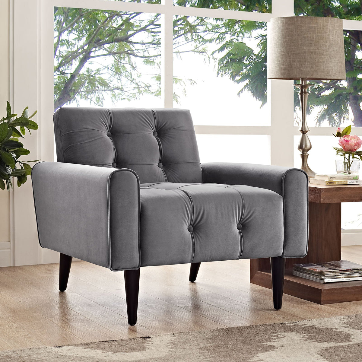 Delve Performance Velvet Armchair Modway Model: eei-2326