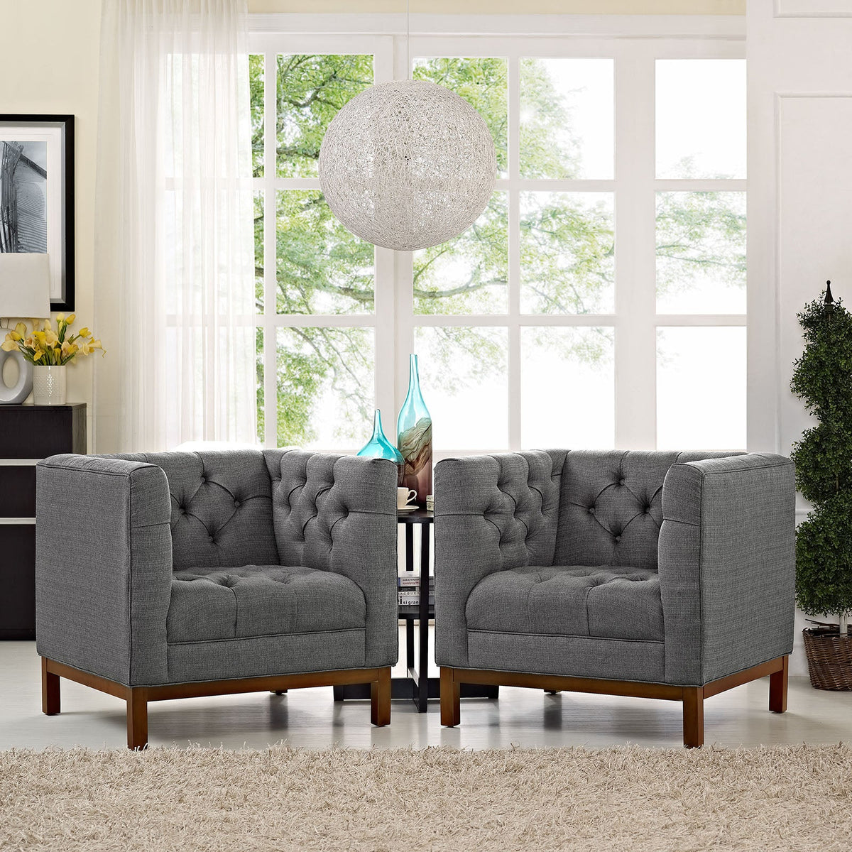 Panache Living Room Set Upholstered Fabric Set of 2 Modway Model: eei-2436