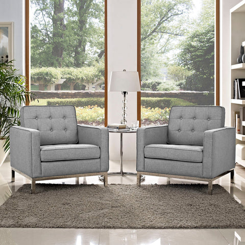 Loft Armchairs Upholstered Fabric Set of 2 Modway Model: eei-2440
