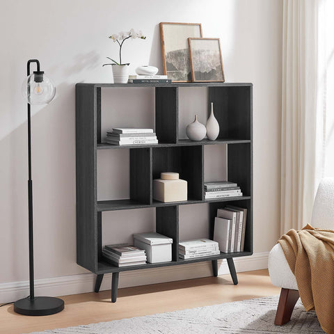 Transmit 7 Shelf Wood Grain Bookcase Modway Model: eei-2529