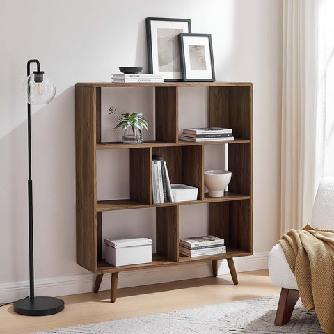 Transmit 7 Shelf Wood Grain Bookcase Modway Model: eei-2529