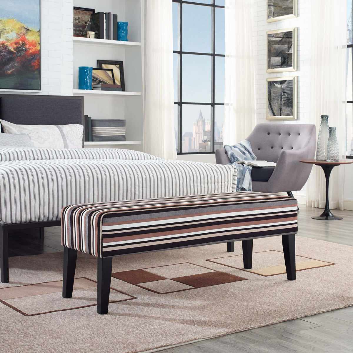 Connect Upholstered Fabric Bench Modway Model: eei-2556
