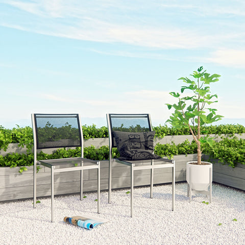 Shore Side Chair Outdoor Patio Aluminum Set of 2 Modway Model: eei-2585