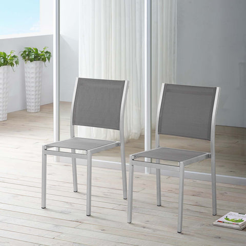 Shore Side Chair Outdoor Patio Aluminum Set of 2 Modway Model: eei-2585