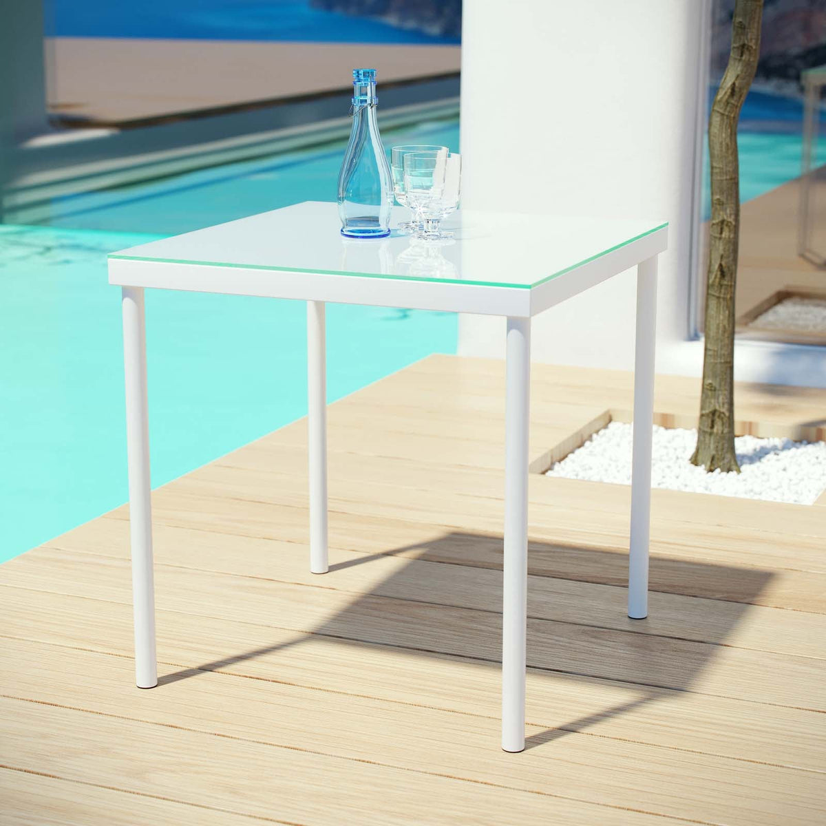 Harmony Outdoor Patio Aluminum Side Table Modway Model: eei-2604