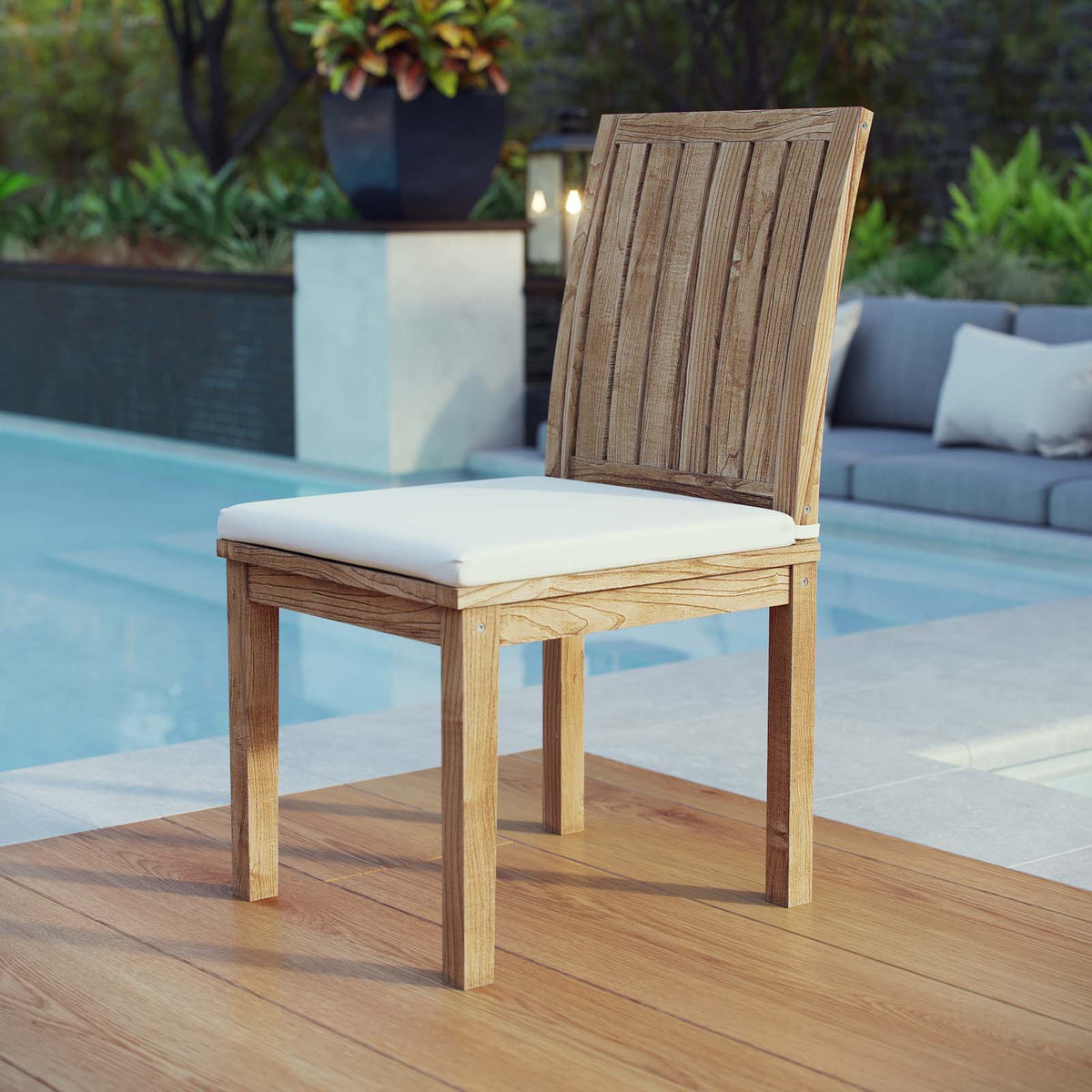 Marina Outdoor Patio Teak Dining Chair Modway Model: eei-2700