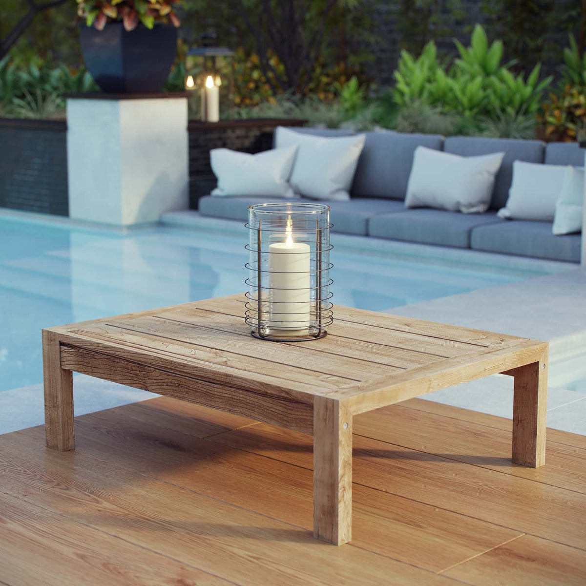 Upland Outdoor Patio Wood Coffee Table Modway Model: eei-2710