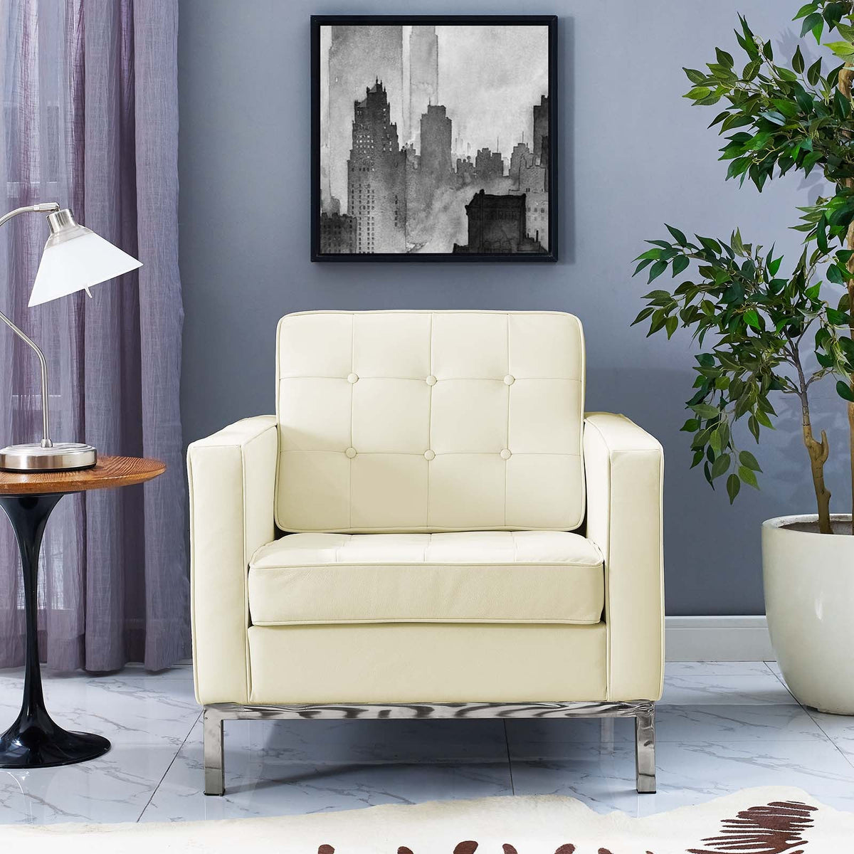 Loft Leather Armchair Modway Model: eei-2781
