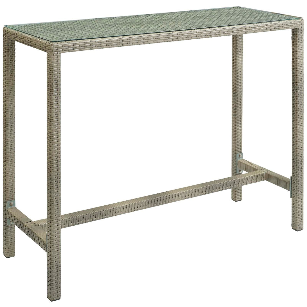 Conduit Outdoor Patio Wicker Rattan Large Bar Table Modway Model: eei-2804