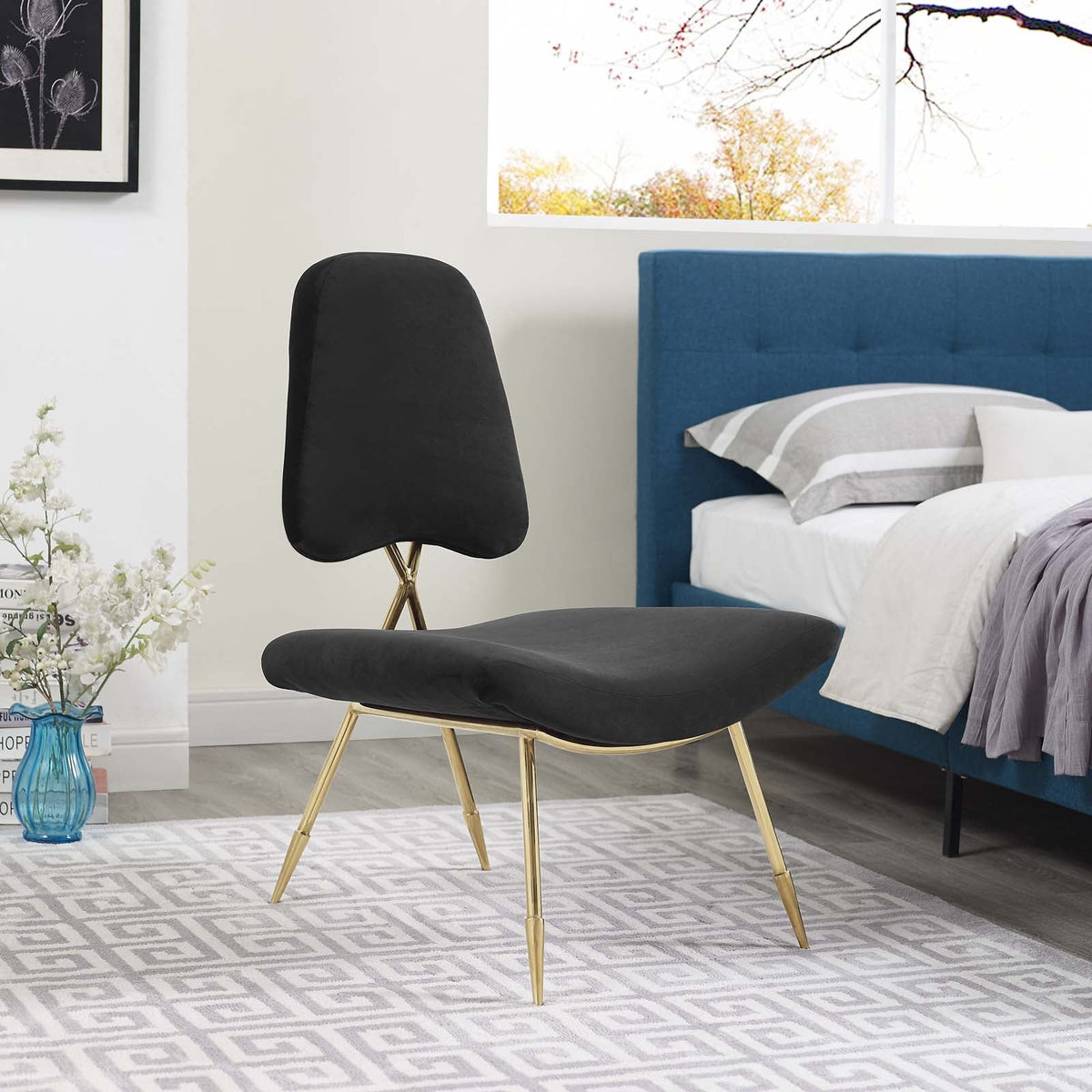 Ponder Performance Velvet Lounge Chair Modway Model: eei-2809