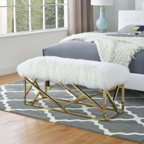 Intersperse Sheepskin Bench Modway Model: eei-2846