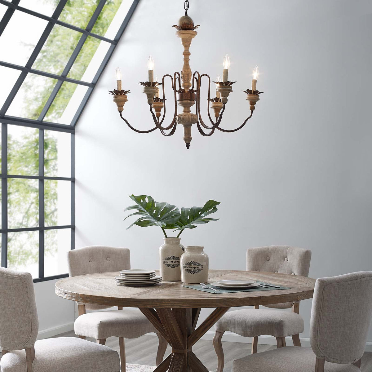 Bountiful Vintage French Pendant Ceiling Light Candelabra Chandelier Modway Model: eei-2888