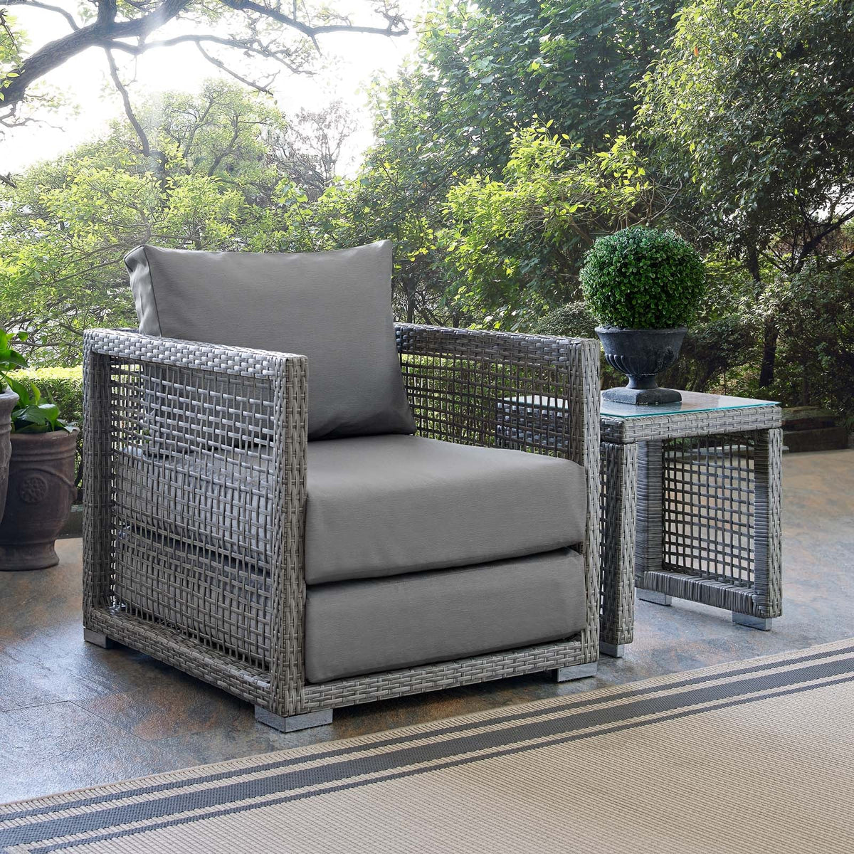 Aura Rattan Outdoor Patio Armchair Modway Model: eei-2918
