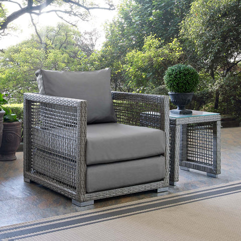 Aura Rattan Outdoor Patio Armchair Modway Model: eei-2918