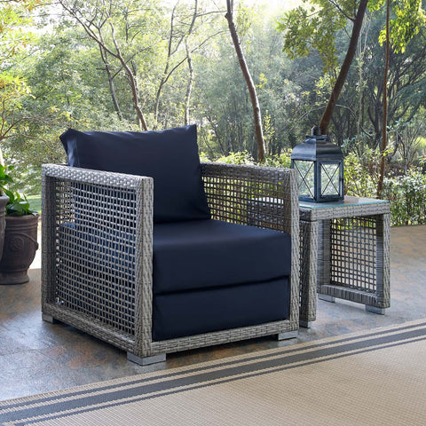 Aura Rattan Outdoor Patio Armchair Modway Model: eei-2918