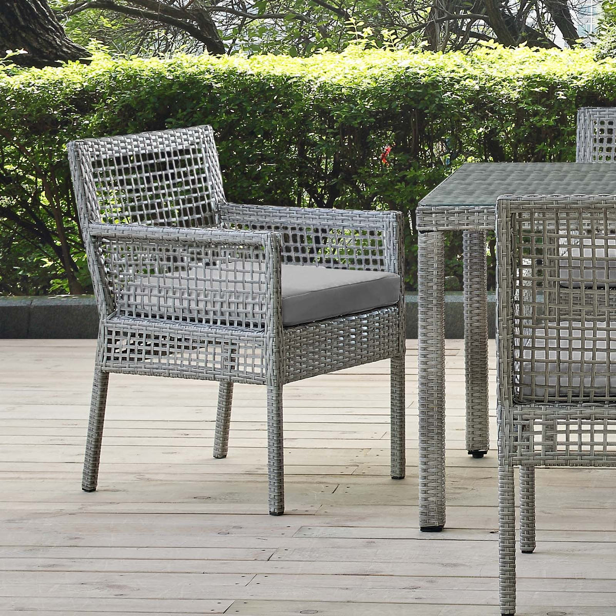 Aura Outdoor Patio Wicker Rattan Dining Armchair Modway Model: eei-2920