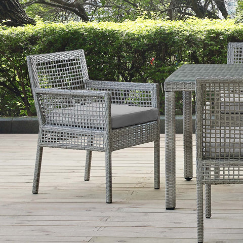 Aura Outdoor Patio Wicker Rattan Dining Armchair Modway Model: eei-2920