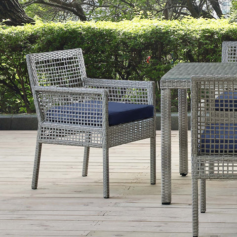 Aura Outdoor Patio Wicker Rattan Dining Armchair Modway Model: eei-2920