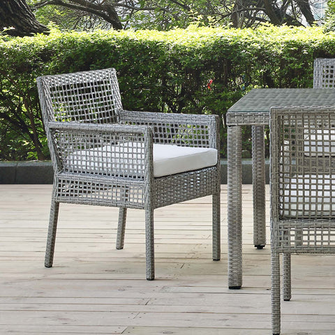 Aura Outdoor Patio Wicker Rattan Dining Armchair Modway Model: eei-2920