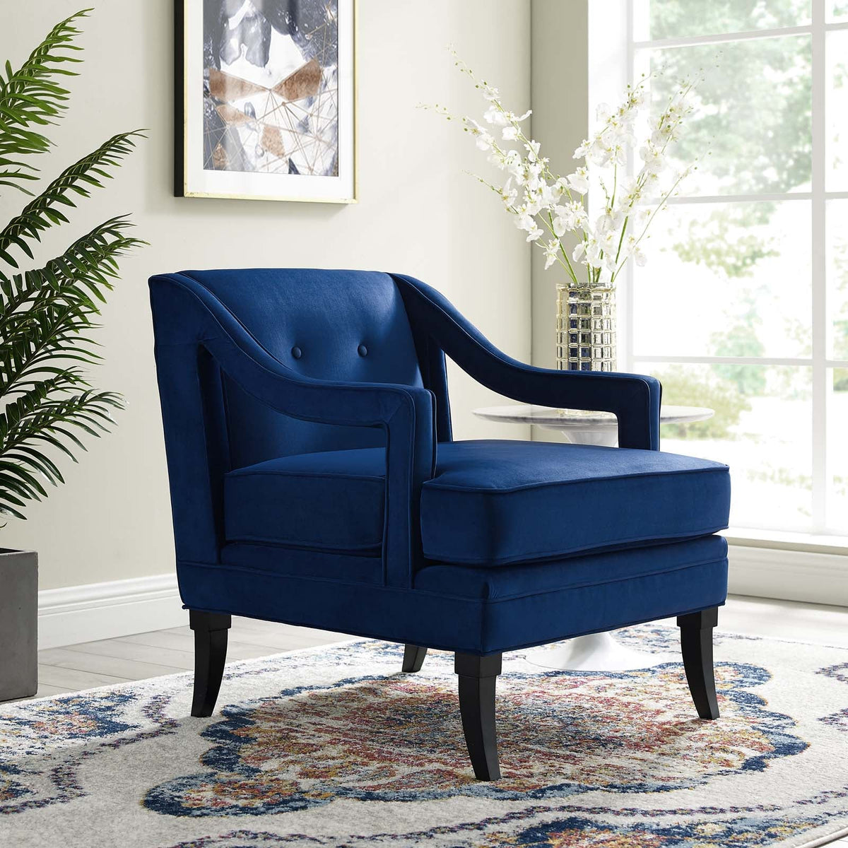 Concur Button Tufted Performance Velvet Armchair Modway Model: eei-2996