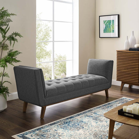 Haven Tufted Button Upholstered Fabric Accent Bench Modway Model: eei-3002