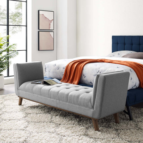 Haven Tufted Button Upholstered Fabric Accent Bench Modway Model: eei-3002