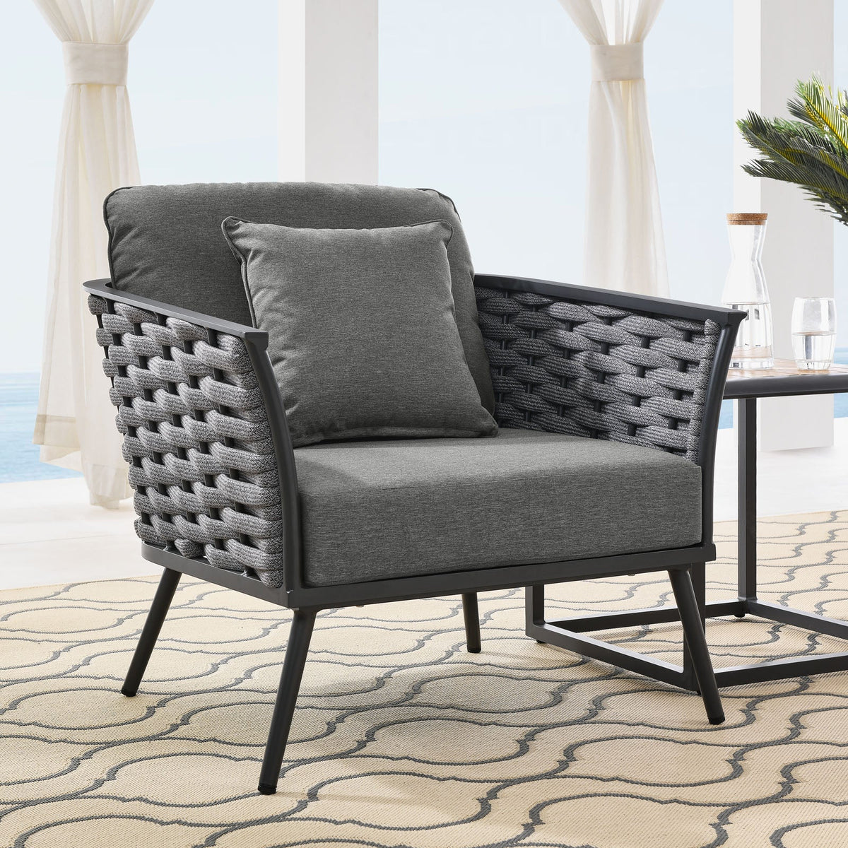 Stance Outdoor Patio Aluminum Armchair Modway Model: eei-3054