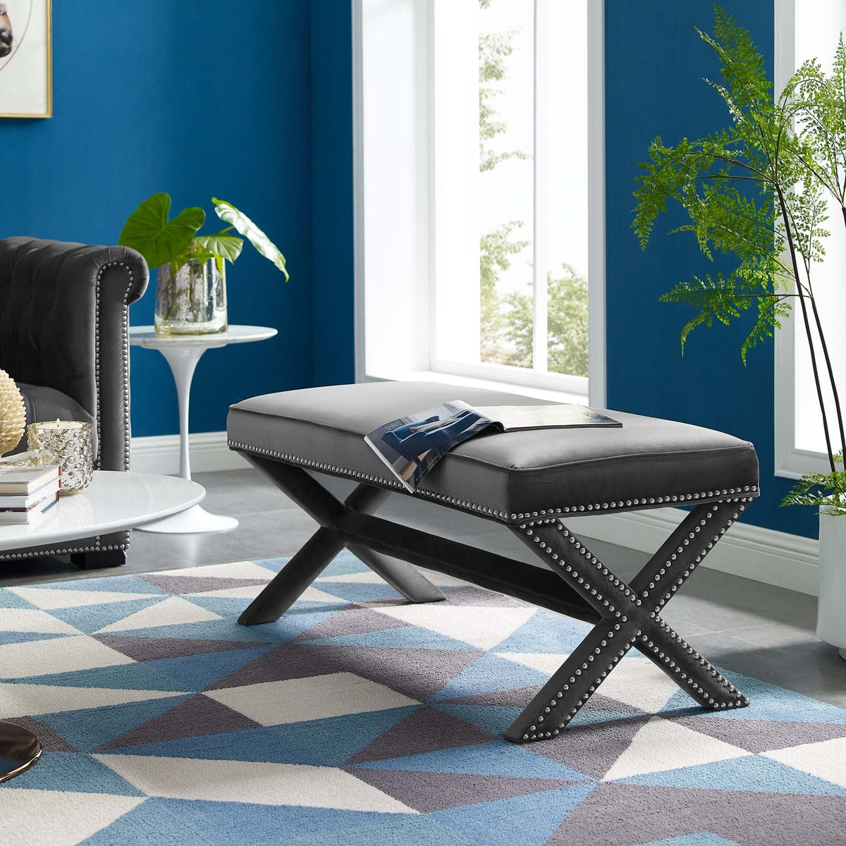 Rivet Performance Velvet Bench Modway Model: eei-3067