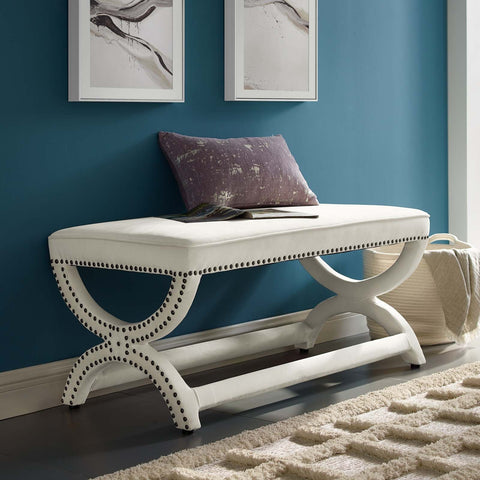 Expound Upholstered Nailhead Trim Performance Velvet Bench Modway Model: eei-3069