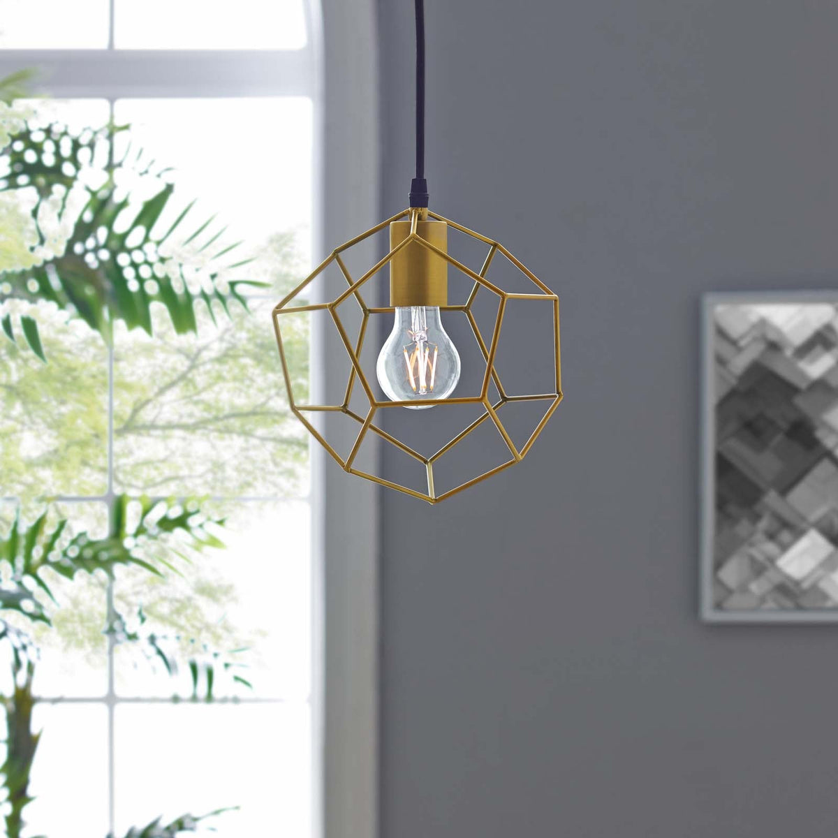 Pique Gold Metal Ceiling Fixture Modway Model: eei-3088