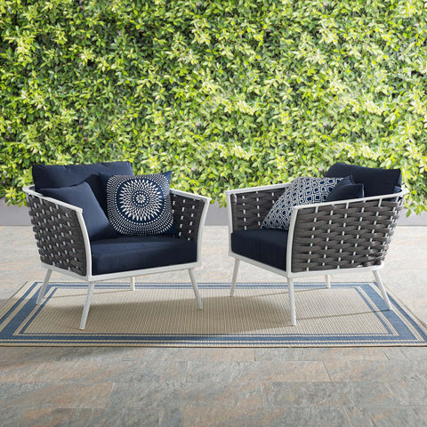 Stance Armchair Outdoor Patio Aluminum Set of 2 Modway Model: eei-3162