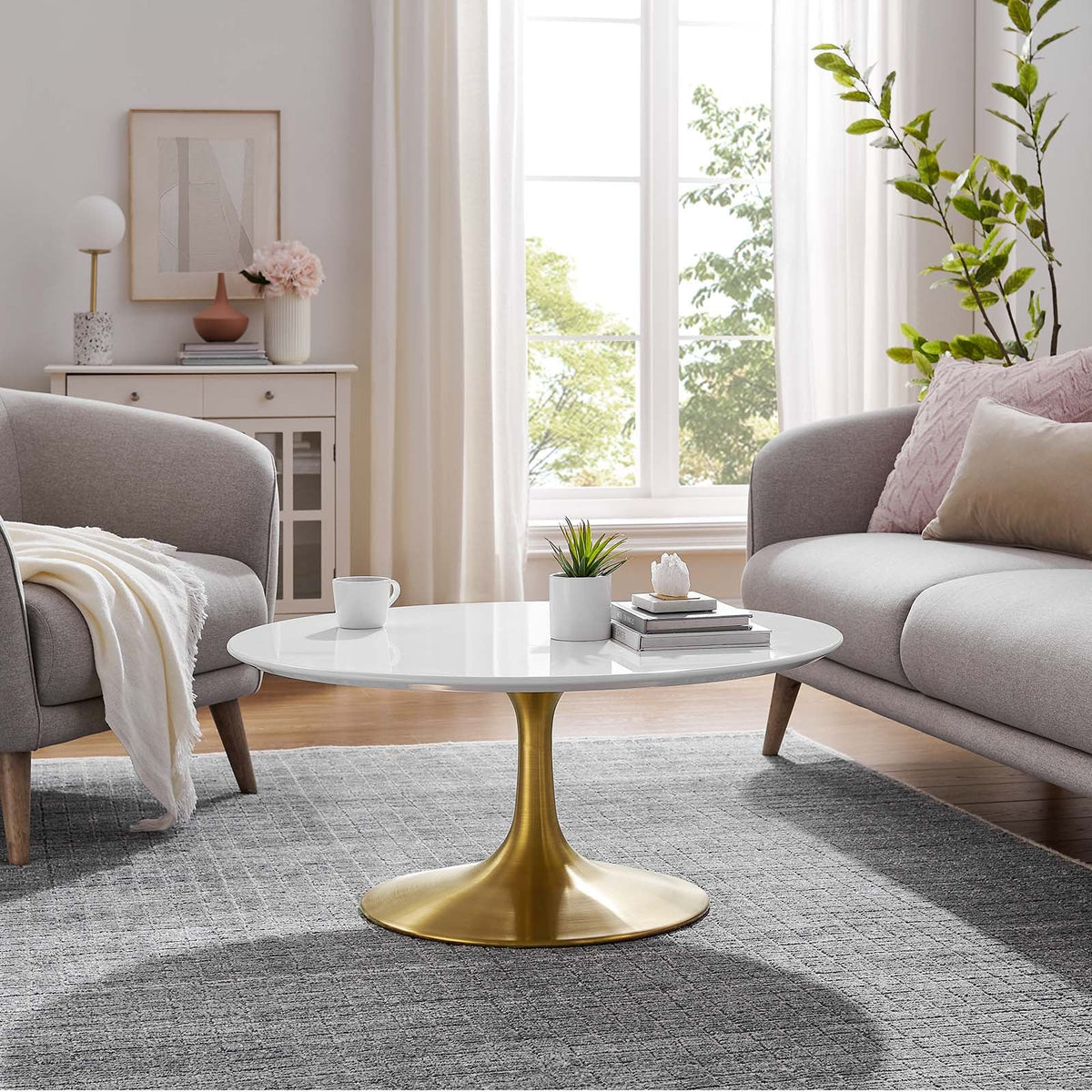 Lippa 36" Round Wood Coffee Table Modway Model: eei-3250