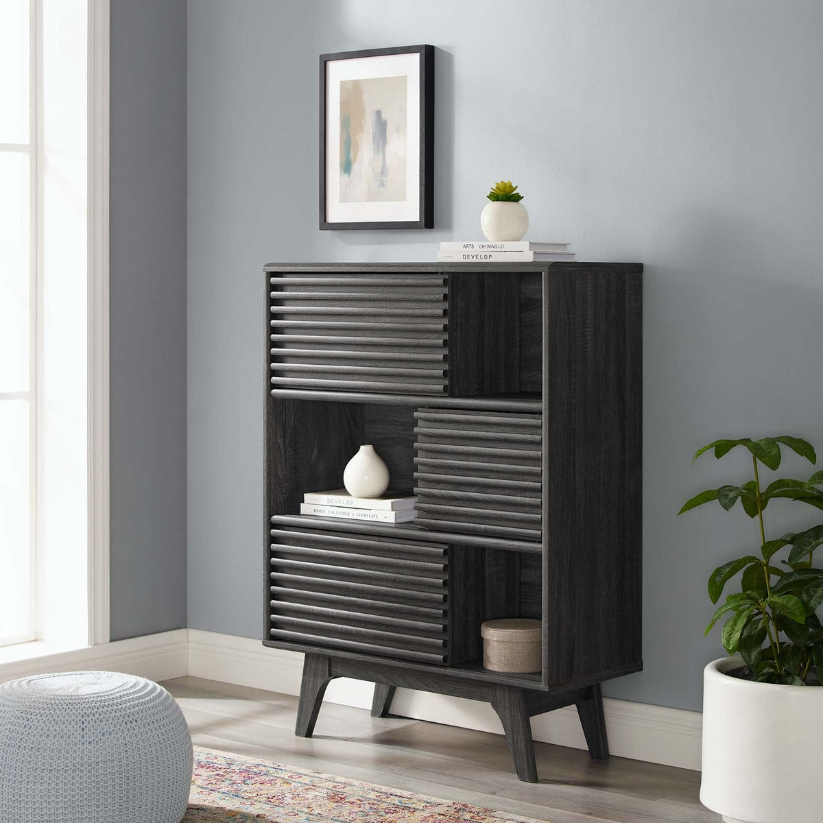 Render Three-Tier Display Storage Cabinet Stand Modway Model: eei-3343