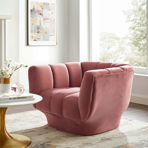Entertain Vertical Channel Tufted Performance Velvet Armchair Modway Model: eei-3352