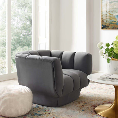 Entertain Vertical Channel Tufted Performance Velvet Armchair Modway Model: eei-3352