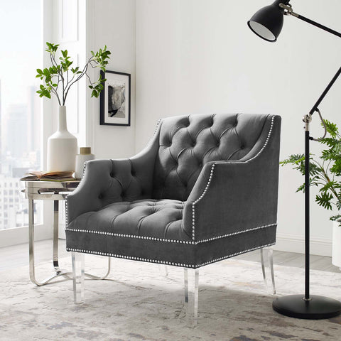 Proverbial Tufted Button Accent Performance Velvet Armchair Modway Model: eei-3413