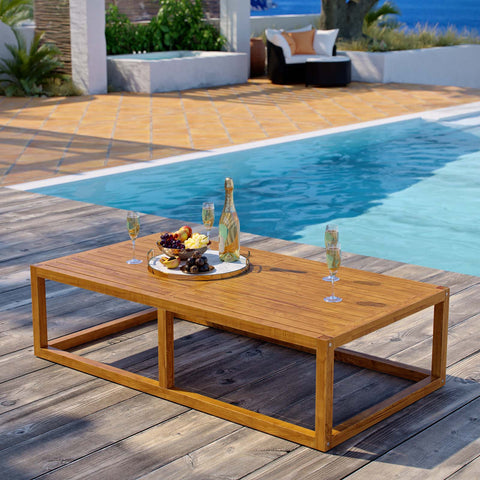 Newbury Outdoor Patio Premium Grade A Teak Wood Coffee Table Modway Model: eei-3424
