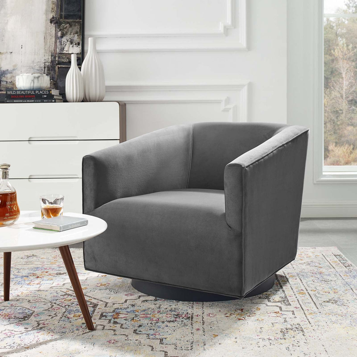 Twist Accent Lounge Performance Velvet Swivel Chair Modway Model: eei-3456
