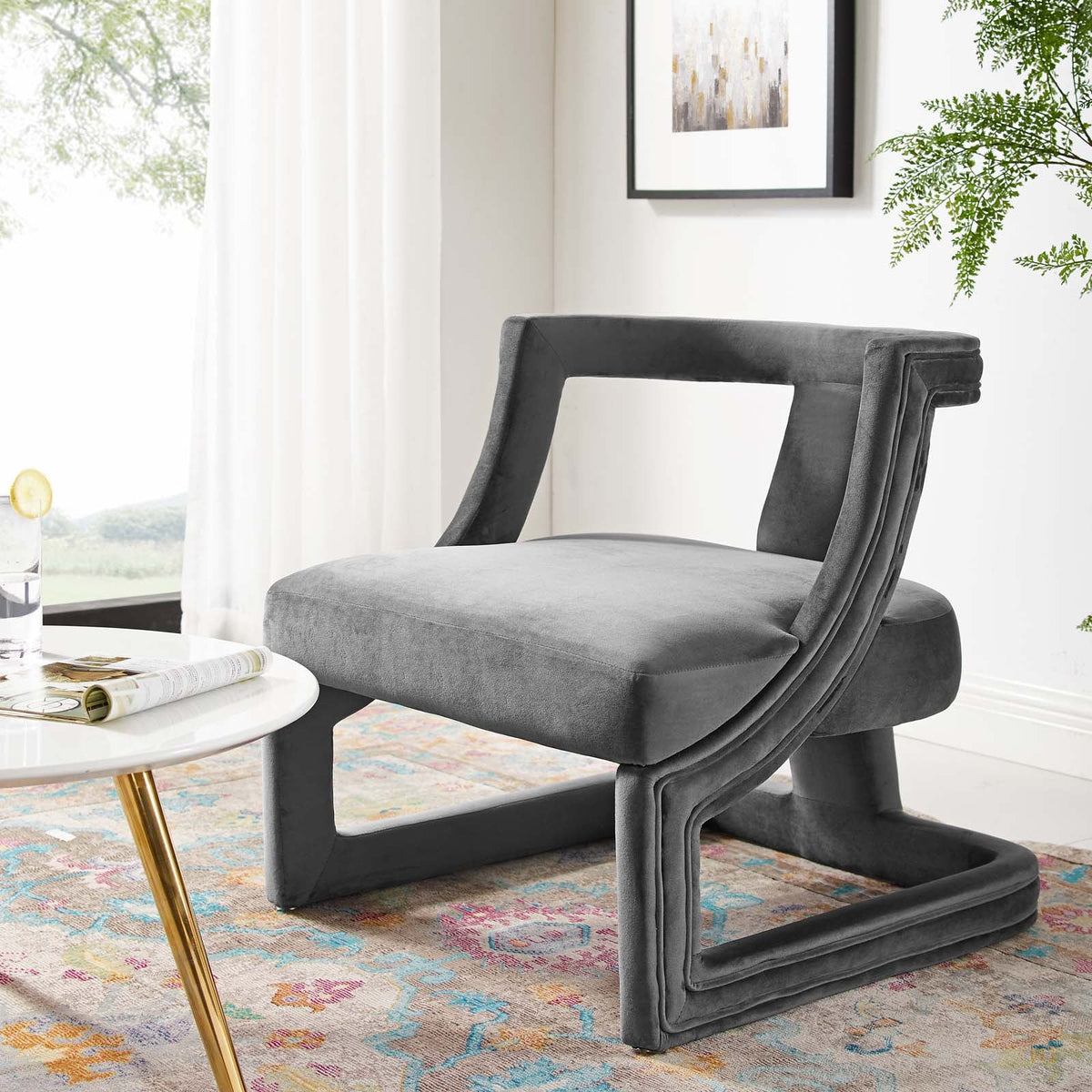 Requisite Accent Lounge Performance Velvet Armchair Modway Model: eei-3485