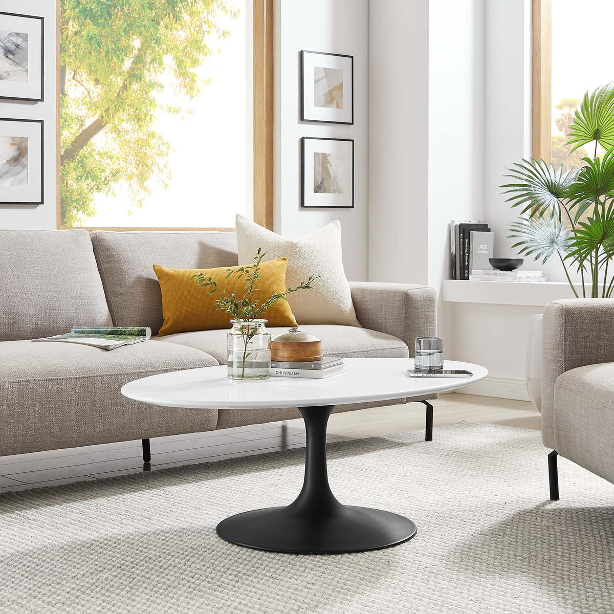 Lippa 42" Oval Coffee Table Modway Model: eei-3533