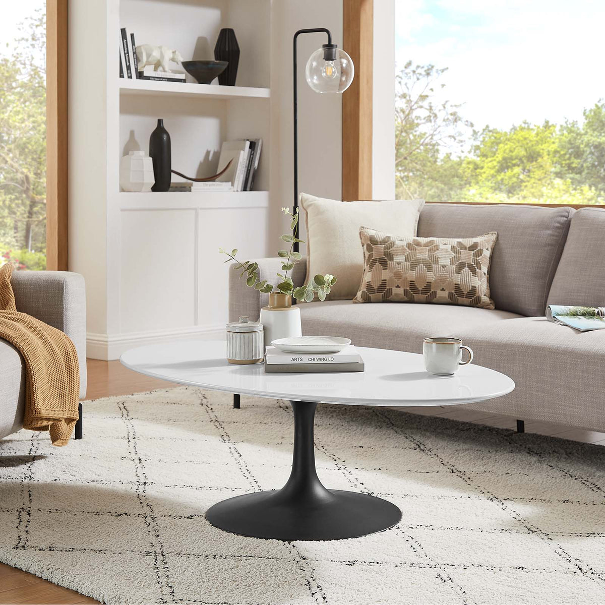 Lippa 48" Oval Coffee Table Modway Model: eei-3536