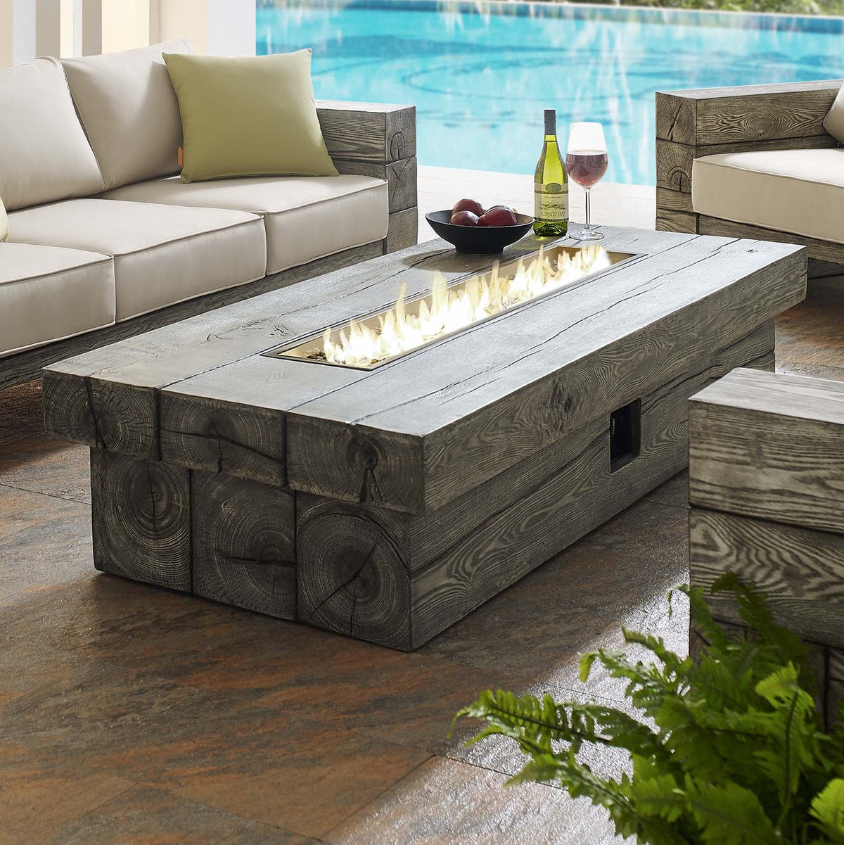 Manteo 70" Rectangular Outdoor Patio Fire Pit Table Modway Model: eei-3563