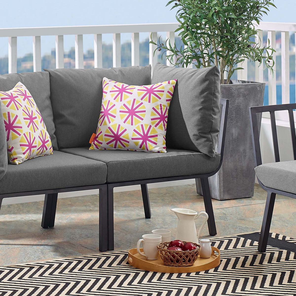 Riverside Outdoor Patio Aluminum Corner Chair Modway Model: eei-3569