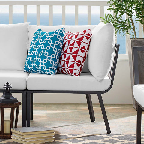 Riverside Outdoor Patio Aluminum Corner Chair Modway Model: eei-3569