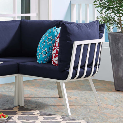 Riverside Outdoor Patio Aluminum Corner Chair Modway Model: eei-3569