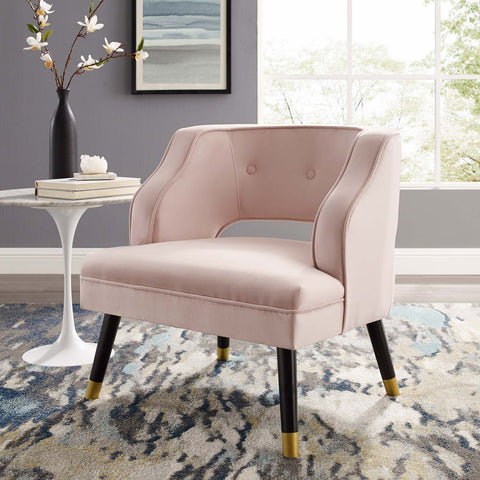 Traipse Button Tufted Open Back Performance Velvet Armchair Modway Model: eei-3579