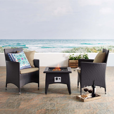 Convene 3 Piece Set Outdoor Patio with Fire Pit Modway Model: eei-3729